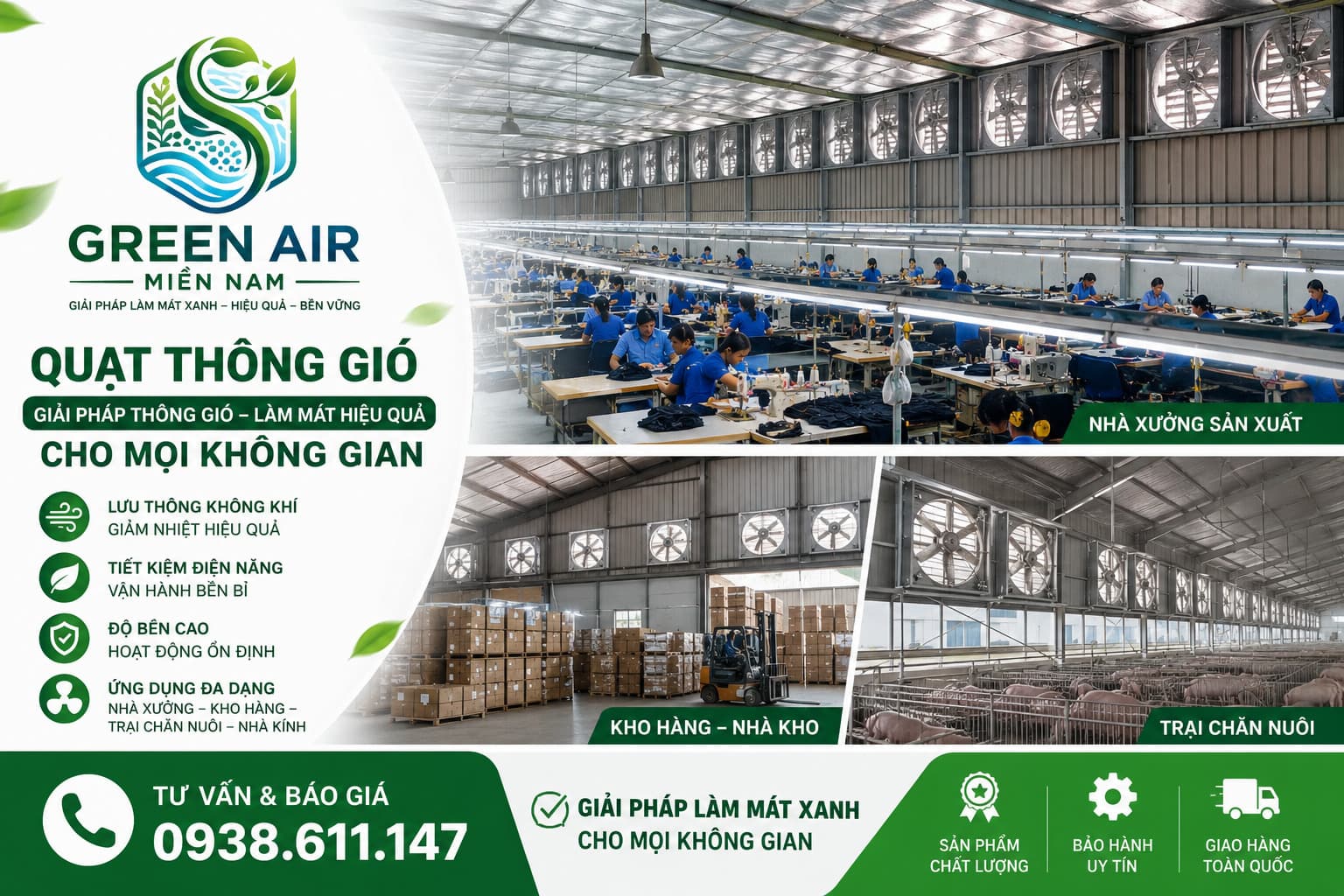 QUẠT THÔNG GIÓ CÔNG NGHIỆP GA-1380 – LƯU LƯỢNG GIÓ 48.000 m³/h – GIẢI PHÁP THÔNG GIÓ LƯU LƯỢNG LỚN CHO NHÀ XƯỞNG VÀ CÔNG TRÌNH CÔNG NGHIỆP