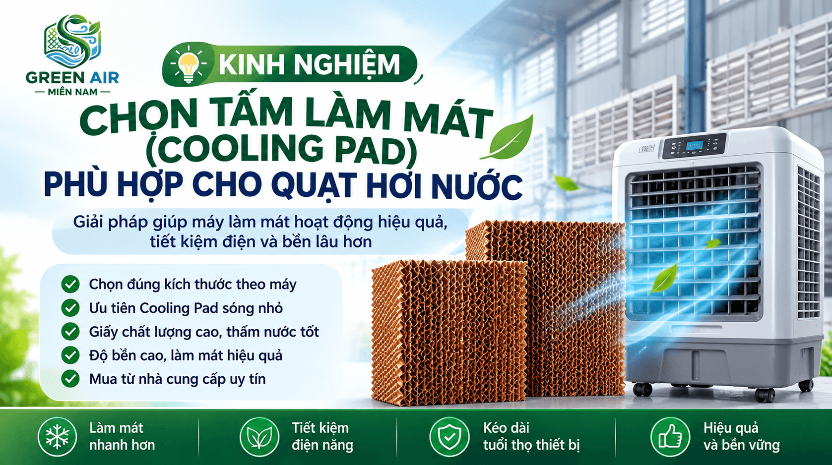 Cách Chọn Tấm Làm Mát (Cooling Pad) Phù Hợp Cho Quạt Hơi Nước Và Máy Làm Mát Công Nghiệp